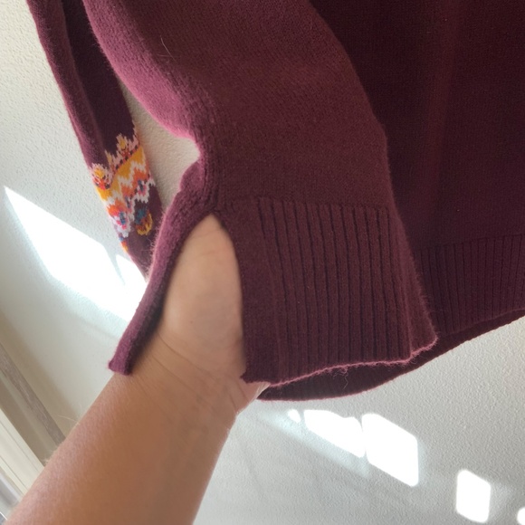 LIKE NEW! Talbots Fair Isle Burgundy Sweater Size Small - Picture 6 of 8